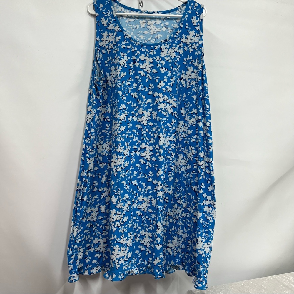 Draper James dress xxl/xxxl ruffled hem blue white floral